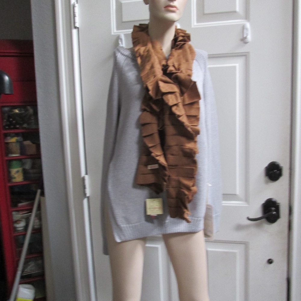 new ECHO design rust color pleated scarf